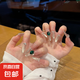 手工穿戴甲綠寶石法式貓眼冰透感甲片純欲風(fēng)爆閃綠鉆珍珠顯白美甲 綠寶石（長(zhǎng)尖橢圓30mm左右） 1件 S(常規(guī)手/手不大不小/第一次試）