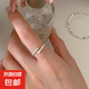 足銀99拉絲微鑲鋯石戒指小眾設(shè)計(jì)輕奢氣質(zhì)高級(jí)感食指戒可調(diào)節(jié) 足銀戒指+精美禮盒
