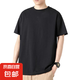 短袖t恤男2025夏季寬松圓領(lǐng)潮流印花半袖休閑百搭男裝上衣SJ 純黑色T恤 2XL