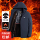 老爺車新款派克服冬裝中年男士爸爸外套棉服中老年加絨加厚羽絨棉 藏青色 【可脫卸帽】 XL 【推薦110-130斤】
