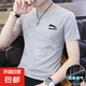 冰絲速干t恤2025春夏季男士短袖網(wǎng)眼運動半袖男款跑步上衣服圓領(lǐng) 網(wǎng)眼短袖【豹子款】淺灰 XL