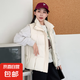 高檔秋冬新款馬甲女無(wú)袖坎肩外穿時(shí)尚休閑馬甲外套棉馬甲女裝 米白色 L 【110-125斤】