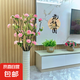 客廳落地假花牡丹花仿真花居家新房裝飾絹花擺件室內(nèi)花藝插花新款 絹布牡丹  粉色+帶瓶（一共13枝）