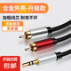 【京東物流】音頻線一分二3.5mm轉(zhuǎn)雙蓮花電腦音箱雙插頭輸出入轉(zhuǎn)換器接口連接線 1米【升級款】鋁合金頭+線材加粗