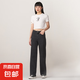 【大牌制造商】女裝牛仔褲夏季高腰寬松休閑黑灰直筒窄版闊腿 黑色 常規(guī) L