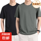 【JEEP制造商】短袖T恤男冰涼情侶款圓領(lǐng)純色寬松上衣 黑色+灰色 4XL （建議185-200斤）