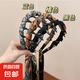 復(fù)古宮廷風(fēng)碎花帶齒飄帶發(fā)箍編發(fā)一體式絲巾綁發(fā)卡高顱頂發(fā)捆頭箍 橘色 - 深齒飄帶發(fā)箍【單個】