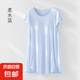 【阿瑪尼制造商】夏季涼感睡裙女帶胸墊空氣杯家居睡裙 柔水藍(lán) L 110-130斤