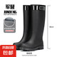 雨鞋女款成人高筒雨靴防滑水鞋長筒防水防臭加絨水靴 黑色 M （37-38） 24CM