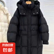 （反季清貨）2025冬季新款寬松小個(gè)子羽絨服女韓版連帽外套 黑色 M