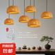 中式防水防曬復古禪意中式竹編吊燈 輕餐吊燈奢風客廳燈具吊線燈 雙層燈罩30*18