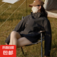 【硬核防風】oversize寬松沖鋒衣男女秋冬夾克可拆卸防風登山外套 黑色【單外套】 M 建議男 130-145斤 女125-155斤