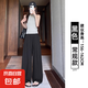 亞麻闊腿褲女夏季新款2025年小個(gè)子寬松天絲休閑褲慵懶薄款山本褲 黑色 【常規(guī)款】 M 【推薦101-115斤】