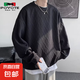 保威特犀牛（POVOTE）潮牌高級(jí)感衛(wèi)衣男秋季長(zhǎng)袖t恤青少年圓領(lǐng)內(nèi) W13黑色 2XL
