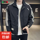 保威特犀牛（POVOTE）25年春秋男士外套潮流百搭男裝新款工裝上衣 G1602黑色 3XL 【建議165-180斤】