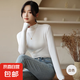 打底衫女半高領(lǐng)秋冬季新款加厚可外穿顯瘦長袖純色打底衣親膚衣 白色 均碼 【適合80-140斤】