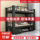 上下鋪鐵床宿舍床雙人家用學(xué)生公寓雙層鋼制成人鐵架床員工高低床 加厚加粗型黑色2000*1200帶床板