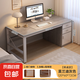 電腦桌臺(tái)式家用書桌學(xué)生學(xué)習(xí)寫字桌簡(jiǎn)易工作臺(tái)臥室?guī)С閷限k公桌子 【兩抽一柜】120*60CM 莫蘭迪灰