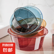 加厚加深高顏值透明臉盆抗菌宿舍學生家用洗衣服洗水果洗腳盆廁所 深藍色 小號1個【高8.5CM】