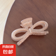 蘇純韓系夏日氛圍感果凍糖果色蝴蝶結(jié)抓夾大號(hào)甜美少女盤(pán)發(fā)鯊魚(yú)夾 咖色-蝴蝶結(jié)抓夾 1個(gè)