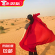 純色棉麻毛邊圍巾女春夏防曬長披肩韓版軟糯保暖細(xì)膩百搭薄大絲巾 布袋散須-中國紅