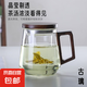 【大牌同款】泡茶杯茶水分離高硼硅耐熱玻璃茶杯高檔男女通用家用 透明深空三件杯450ml1只
