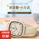 學(xué)生手表考試女兒童青少年初高中生公務(wù)考試用石英腕表ins 卡其色