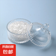 白水晶消磁碗紫黃粉水晶原碎石擺件手鏈凈化消磁石飾品消磁碗器皿 【小號】100克白水晶+消磁碗