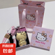 熱賣黃金helloKitty貓手機掛繩鑰匙扣足金20mgKt貓包包汽車掛件 KT貓粉繩掛件+禮盒禮袋+證書