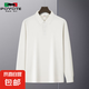 保威特犀牛（POVOTE）春秋季新款男士保羅商務(wù)休閑POLO衫長(zhǎng)袖T恤 8色POLO衫白色 240克左右 L
