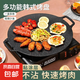 烤肉盤戶外露營盤子麥飯石鐵板烤盤韓式鐵板燒烤盤菜盤卡式爐可用 28cm 麥飯石烤盤