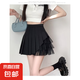 半身裙日系新款ins氣質潮流A字裙文藝時尚百搭短裙慵懶女原宿簡約 黑色 S