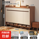 實(shí)木鞋柜家用門(mén)口入戶(hù)玄關(guān)柜新款2025儲物柜大容量收納柜一體鞋架 【四門(mén)四抽】煙霞雪松木+白色140