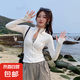 冰絲立領(lǐng)防曬衣女2025夏薄款冰絲透氣開衫外套修身防紫外線瑜伽服 白色 UPF50+ 【防曬速干透氣升級款】 L 【推薦105-115斤】