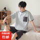 青少年睡衣男士款夏季短袖可外穿運(yùn)動(dòng)寬松大碼學(xué)生家居服兩件套裝 短袖套裝：C3601（男） L （100-125斤）