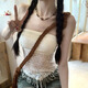 爾山集純欲風(fēng)無(wú)袖背心女夏外穿2025新款美背法式設計感修身蕾絲抹胸上衣 蕾絲抹胸上衣白色 均碼 （80-110斤）