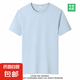 夏季純棉短袖男女同款寬松休閑短袖T恤情侶潮流百搭ins圓領(lǐng)半袖 淺藍色 3XL 170-185斤