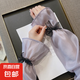 2025新款蝴蝶結(jié)夏季手袖防紫外手套寬仙女風(fēng)冰袖冰絲防曬袖套女 紫色-蝴蝶結(jié) 均碼 1雙