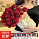 玫瑰花束毯子手工編織diy材料包毛線團(tuán)鉤織花朵毛毯花勾針鈴蘭花 玫瑰花毯【9團(tuán)線】送工具教程