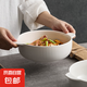 北歐豎紋10.5英寸陶瓷雙耳湯碗家用陶瓷餐具高級(jí)感酸菜魚(yú)大盆湯盆 1個(gè)雙耳湯碗