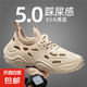 沙灘涼鞋夏季2025新款戶外登山休閑運(yùn)動涉水溯溪鞋網(wǎng)面透氣洞洞鞋 米色 43