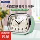 卡西歐（CASIO）石英機(jī)芯臥室鬧表貪睡夜燈靜音時(shí)尚臺(tái)式學(xué)生床頭鬧鐘 綠色TQ-159-3PF 干電池