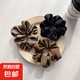 緞面感大腸發(fā)圈木耳邊發(fā)圈扎頭繩女簡(jiǎn)約丸子頭頭飾品高級(jí)感兒童 三件：主圖同款三件套 沉魚(yú)落雁