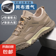 男款勞保鞋防滑耐磨工裝登山休閑鞋網(wǎng)布透氣防臭百搭軟底輕便男鞋 咖色 【防撞鞋頭】 40 (250mm)