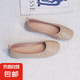 奶奶鞋2025年新款百搭皮鞋粗跟單鞋女鞋子瓢鞋軟底軟皮豆豆鞋女 杏色 37