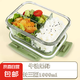 玻璃飯盒可微波爐加熱專用碗上班族打包帶蓋便當盒保溫餐盒保鮮盒 高硼硅-長三分隔-1000毫升