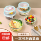 飯盒高硼硅加熱玻璃保鮮盒飯盒冰箱便當盒玻璃碗收納盒保鮮盒 圓形無隔斷620ml