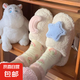 棉拖鞋女秋冬季家用保暖月子鞋毛絨拖鞋室內(nèi)厚底防滑情侶棉拖男冬 星月棉拖鞋-白色 38-39碼（建議拍大一碼）