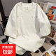 純棉美式高街趣味印花短袖t恤女夏季新款復古寬松百搭重磅上衣ins 白灰色【220g精梳純棉】 M