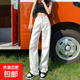 白色窄版闊腿牛仔褲女2025夏季新款高腰垂感薄款寬松小個(gè)子直筒褲 白色九分 L 碼 建議110-119斤